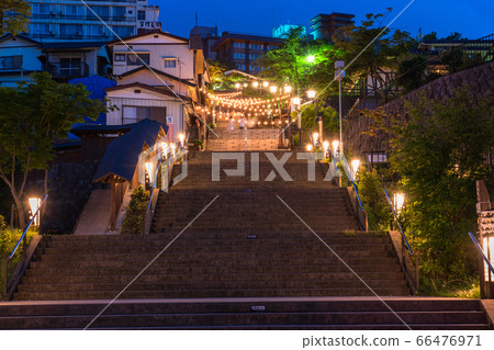 《Gunma Prefecture》Ikaho Onsen/Stairs at night 66476971