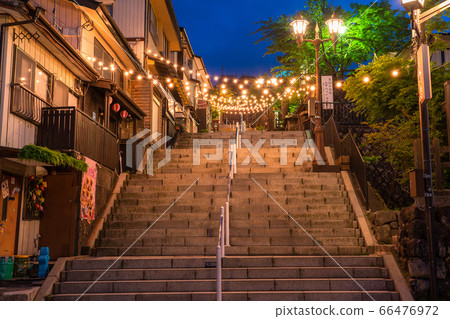 《Gunma Prefecture》Ikaho Onsen/Stairs at night 66476972
