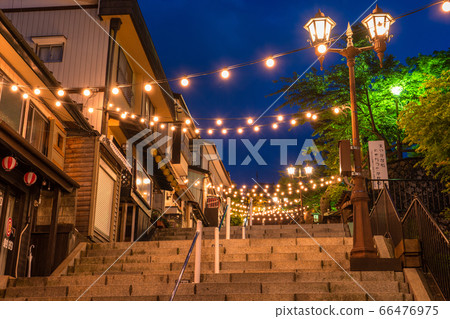 《Gunma Prefecture》Ikaho Onsen/Stairs at night 66476975
