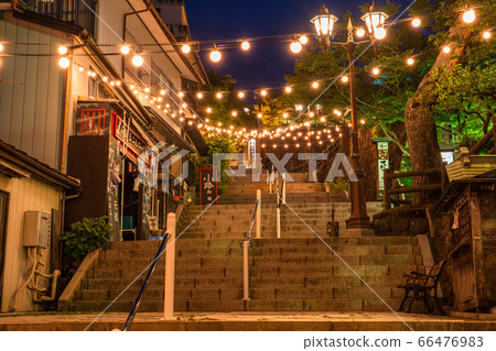 《Gunma Prefecture》Ikaho Onsen/Stairs at night 66476983