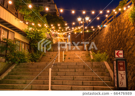 《Gunma Prefecture》Ikaho Onsen/Stairs at night 66476989