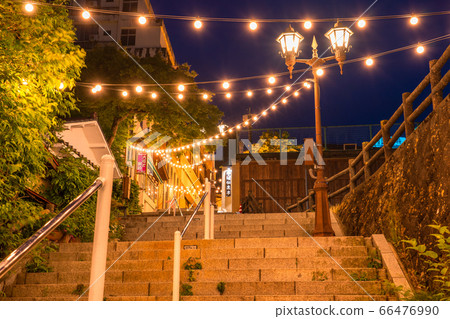 《Gunma Prefecture》Ikaho Onsen/Stairs at night 66476990