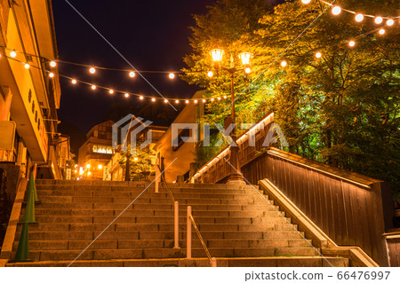 《Gunma Prefecture》Ikaho Onsen/Stairs at night 66476997