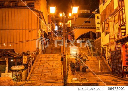 《Gunma Prefecture》Ikaho Onsen/Stairs at night 66477001