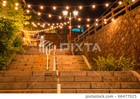 《Gunma Prefecture》Ikaho Onsen/Stairs at night 66477025