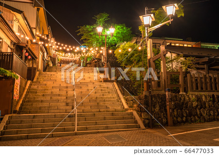 《Gunma Prefecture》Ikaho Onsen/Stairs at night 66477033