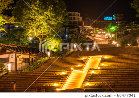 《Gunma Prefecture》Ikaho Onsen/Stairs at night 66477041