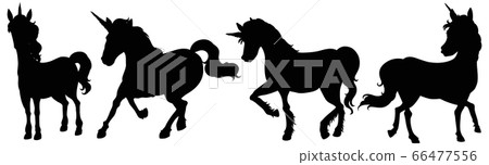 Set of unicorn silhouette 66477556