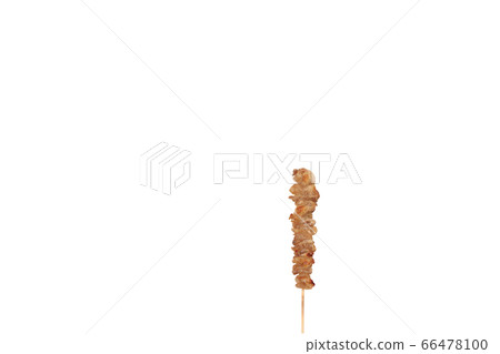 烤雞肉串雞皮鹽圖像 66478100