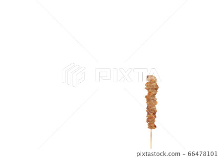 烤雞肉串雞皮鹽圖像 66478101