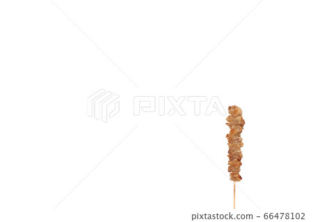 烤雞肉串雞皮鹽圖像 66478102