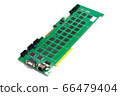Electronic printed circuit board with microchip and many electrical components 66479404
