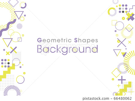 Pop and modern background with lively geometric patterns purple violet and yellow Pop and modern background with lively geometric patterns purple violet and yellow 66480062