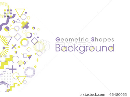 Pop and modern background with lively geometric patterns purple violet and yellow Pop and modern background with lively geometric patterns purple violet and yellow 66480063
