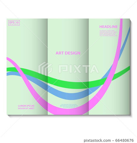 Soft light green with violet, blue and green lines vector background template. Flyer, cover, brochure, banner design. Trendy vector abstract shapes lines for presentations and posters. 66480676