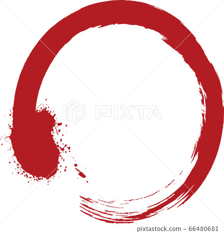 Round circle red brush letter - Stock Illustration [66480681] - PIXTA