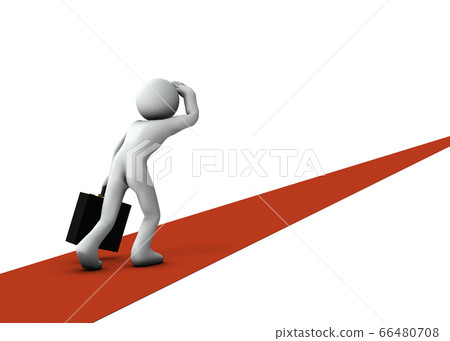 Businessman looking ahead to the future 3D illustration 66480708