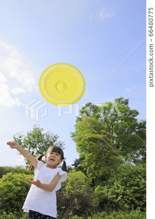 Infants playing Frisbee (5 years old) 66480775