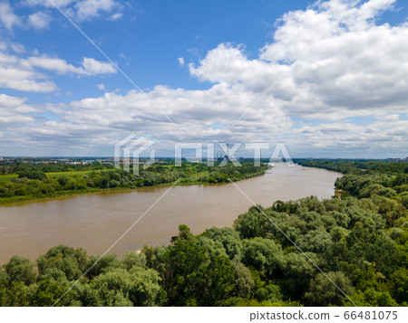 view of the Vistula River in Warsaw. in the view of the Vistula River in Warsaw. in the 66481075