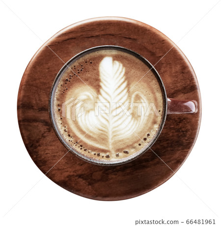 A cup of coffee with latte art on top 66481961