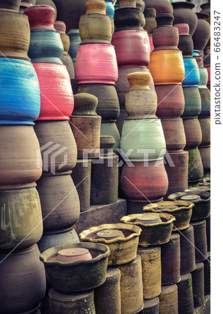 Local pottery craft shop on small street of Ubud Local pottery craft shop on small street of Ubud 66483247