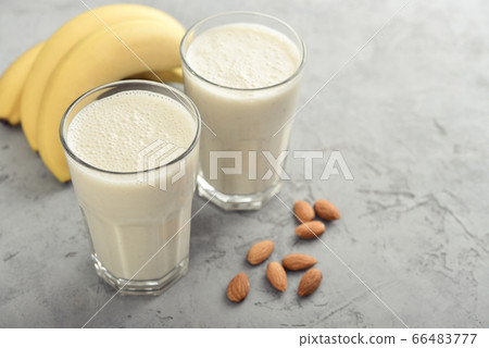 Banana smoothie with almond milk 66483777