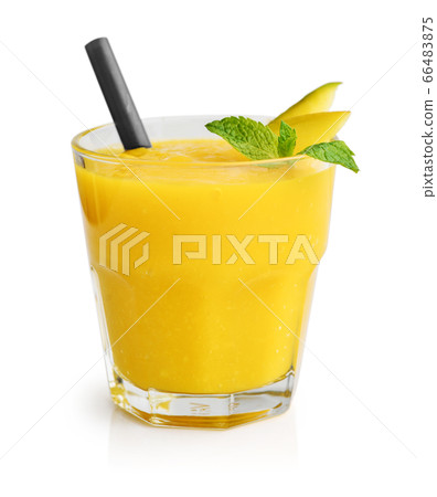 Glass of mango smoothie Glass of mango smoothie 66483875