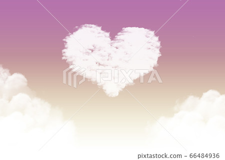 Heart-shaped clouds floating in the dusk sky - Stock Illustration ...