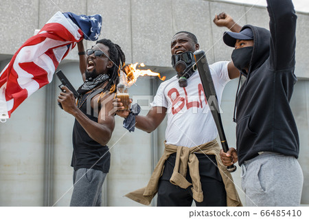 portrait of armed afroamerican men on demonstration portrait of armed afroamerican men on demonstration 66485410