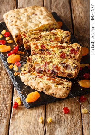 Homemade winter fruit muffin with dried apricots 66485577