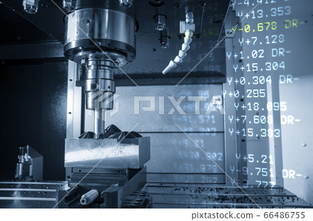 The abstract scene of CNC milling machine . The abstract scene of CNC milling machine . 66486755
