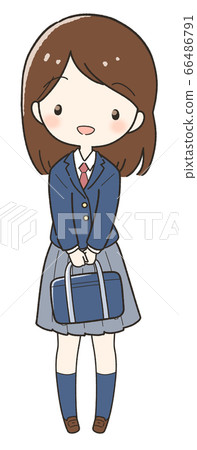 Student girl smile uniform bag Student girl smile uniform bag 66486791