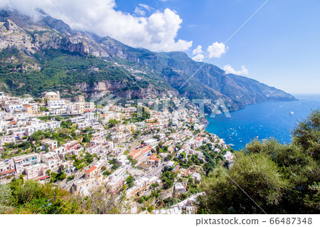 View of Positano in the Amalfi Coast, Italy 66487348