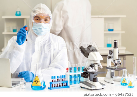 Scientists testing and researching 66487525