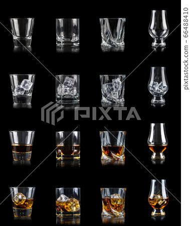 Collection of many different glasses for alcoholic Collection of many different glasses for alcoholic 66488410