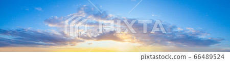 Sunset sky clouds background. Beautiful landscape Sunset sky clouds background. Beautiful landscape 66489524