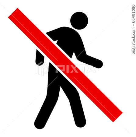Stop Walking Pedestrian - Raster Icon Illustration 66491080