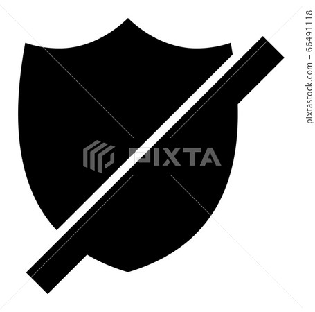 Stop Shield - Raster Icon Illustration 66491118