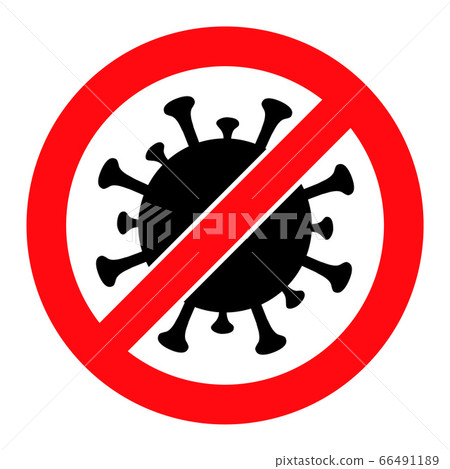 Stop Virus - Raster Icon Illustration 66491189