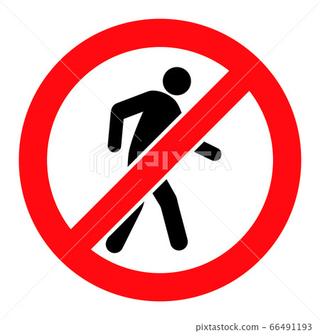 No Pedestrian Walking - Raster Icon Illustration No Pedestrian Walking - Raster Icon Illustration 66491193