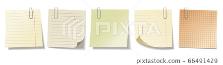 Realistic blank sticky notes isolated on white...-插圖素材 [66491429] - PIXTA圖庫