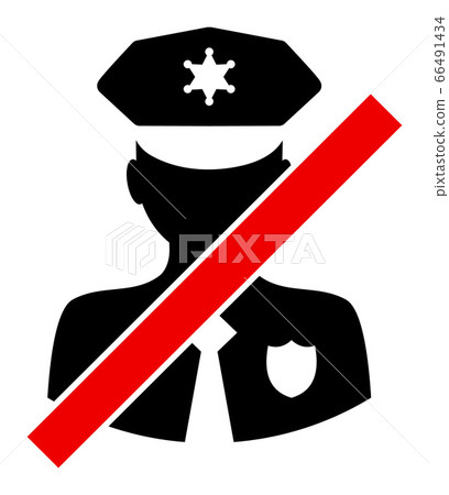 Closed Police Patrol - Raster Icon Illustration 66491434