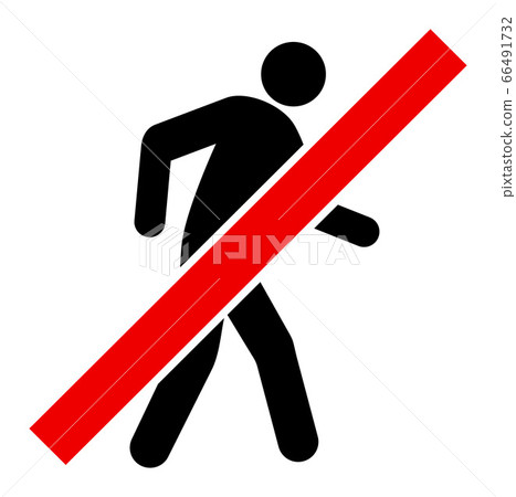 Stop Walking Man - Vector Icon Illustration 66491732
