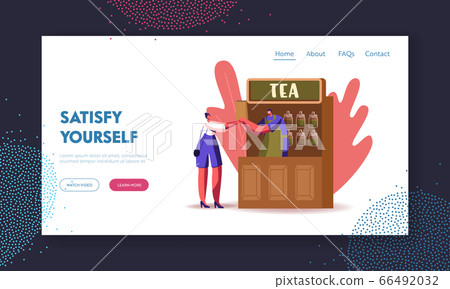 Tea Shop Landing Page Template. Salesman in... - Stock Illustration  [66492032] - PIXTA