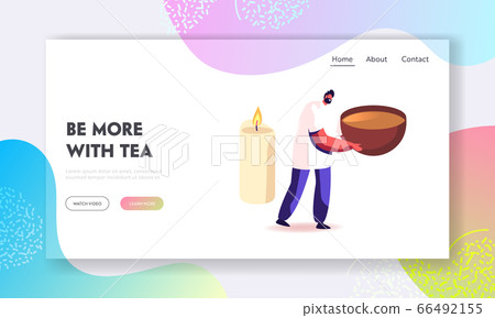 Tea Ceremony Landing Page Template. Asian Culture, Tradition and Tea Drinking Ritual. Tiny Male Character Carry Huge Cup with Hot Steaming Drink front of Burning Candle. Cartoon Vector Illustration Tea Ceremony Landing Page Template. Asian Culture, Tradition and Tea Drinking Ritual. Tiny Male Character Carry Huge Cup with Hot Steaming Drink front of Burning Candle. Cartoon Vector Illustration 66492155