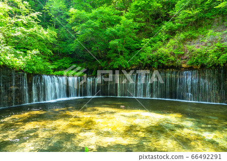 Nagano Prefecture Shiraito Falls Karuizawa Stock Photo