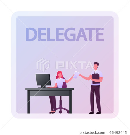 Company Boss Character Giving Task to Business Employee Delegating Responsibilities. Eisenhower Matrix Principles, Authority, Effective and Productive Management. Cartoon People Vector Illustration Company Boss Character Giving Task to Business Employee Delegating Responsibilities. Eisenhower Matrix Principles, Authority, Effective and Productive Management. Cartoon People Vector Illustration 66492445