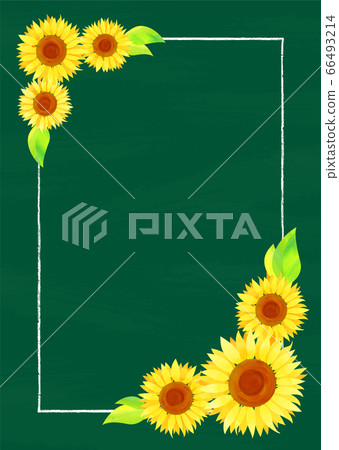 Background material_blackboard and sunflower 66493214