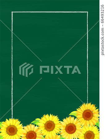 Background material_blackboard and sunflower 66493216