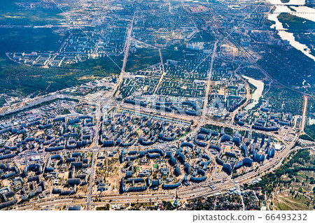 Aerial view of residential neighborhoods in Kiev, Ukraine 66493232